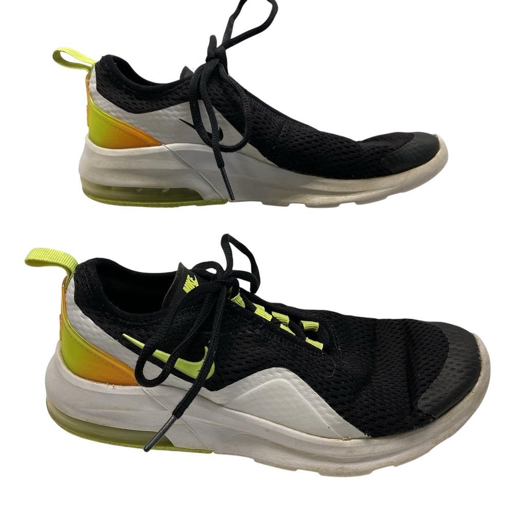 Nike Air Max Motion 2 RF Sneakers Youth 5.5 Black Neon Yellow Volt Orange